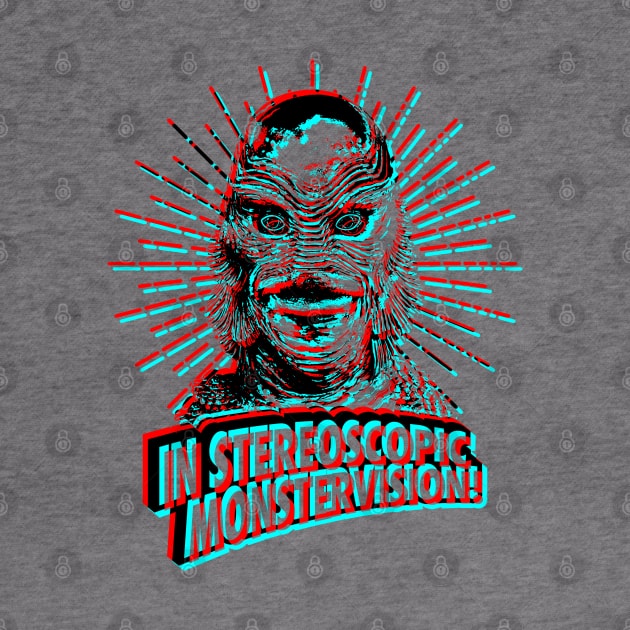 RETRO 3D GLASSES STYLE - Gillman creature from the Black lagoon by KERZILLA